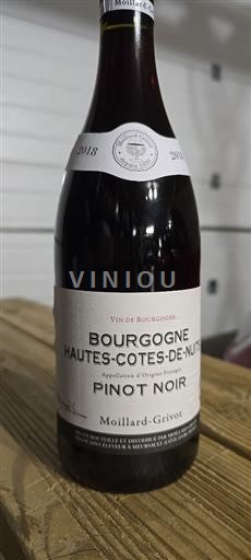 Vin Rouge sec Pinot Noir Moillard-Grivot 2018 France Bourgogne Hautes Côtes de nuits AOC