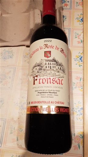 Bordeaux Fronsac Château La Rose De Bren Sélection Vieilles Vignes 2022