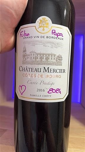 Bordeaux Côtes-de-bourg Château Mercier Prestige 2016