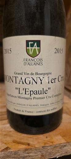 Burgundi Määrittelemätön Premier Cru François Allaines L'Epaule 2015