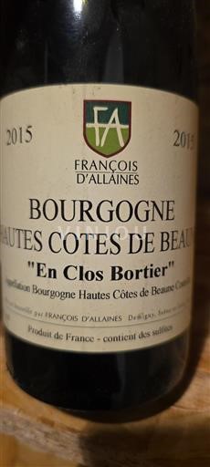 Burgundi Määrittelemätön François Allaines En Clos Bortier 2015