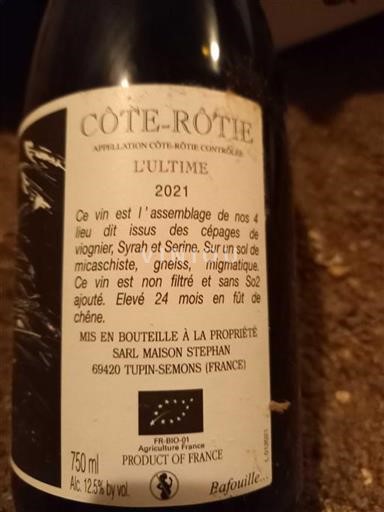 Rhône Valley Côte-Rôtie Maison Stephan L'Ultime 2021