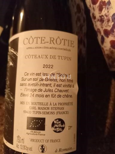 Rhône Valley Côte-Rôtie Maison Stephan Côteaux de Tupin 2022
