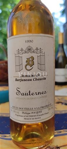 Bordéus Sauternes Domaine Barjuneau Chauvin 1990