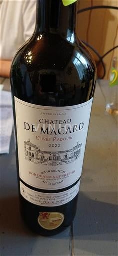 Vin Rouge sec Padouin Château Mascard 2022 France Bordeaux Bordeaux supérieur AOC