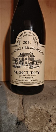 Bourgogne Mercurey Vignoble Gérard Berger Chateaubeau 2019