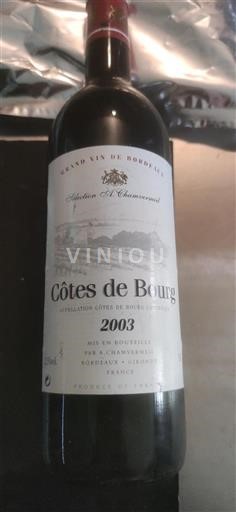 Bordeaux Côtes-de-bourg A. Chamvermeil Sélection A. Chamvermeil 2003