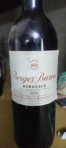Burdeos Bordeaux Baron Philippe De Rothschild Berger Baron 2004