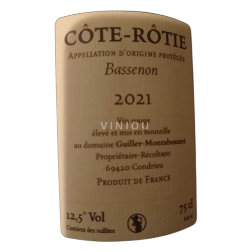 Vin Rouge sec Bassenon Domaine Guille-monabonet 2021 France Vallée du Rhône Côte-rôtie AOC