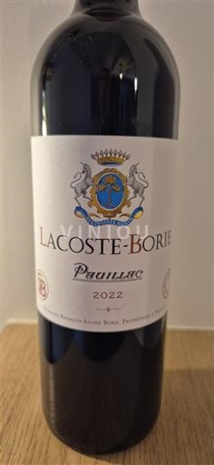Bordeaux Pauillac Lacosteborie 2022