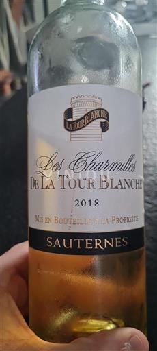Bordeaux Sauternes Château La Tour Blanche Les Charmilles 2018