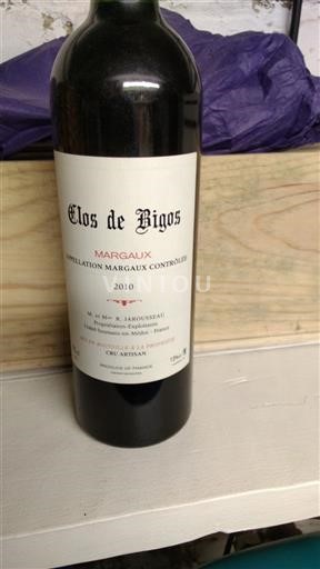 Bordeaux Margaux Cru Artisan Clos De Bigos 2010