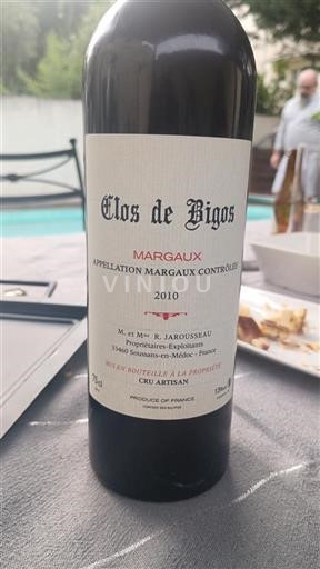 Bordeaux Margaux Cru Artisan Clos De Bigos 2010