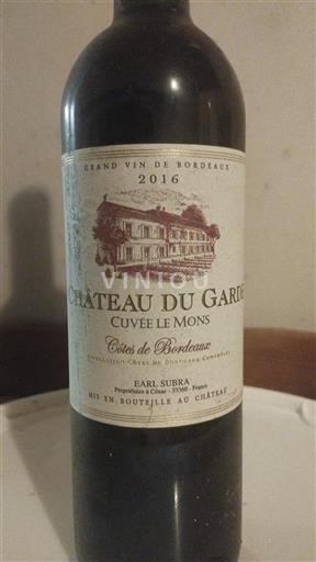 Burdeos Côtes-de-Bordeaux Château Garde Le Mons 2016