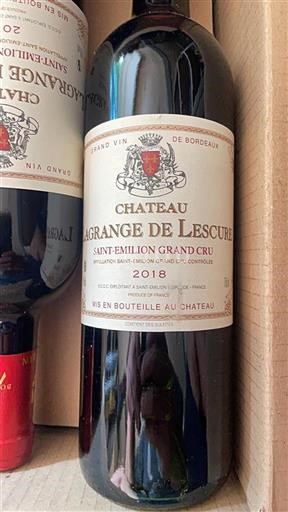 Vin Rouge sec Château Lagrange de Lescure 2018 France Bordeaux Saint-Émilion Grand Cru AOC Grand Cru