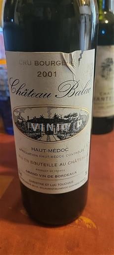 Bordeaux Haut-Médoc Cru Bourgeois Château Balac 2001