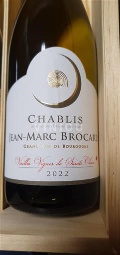 Vin Blanc sec Vielles Vignes de Sainte Claire Jean-Marc Brocard 2022 France Bourgogne Chablis AOC