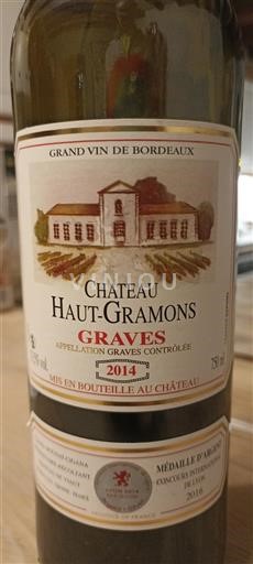 Bordeaux Graves Château Hautgramons 2014