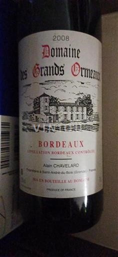 Burdeos Bordeaux Domaine Des Grands Ormeaux 2008