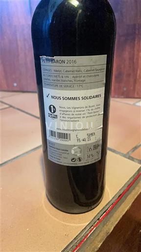 Zuidwest-Frankrijk Buzet Les Vignerons De Buzet Petit Baron 2016