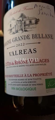Rona dolina Côtes-du-Rhône-Villages Domaine Grande Bellane Valréas 2022