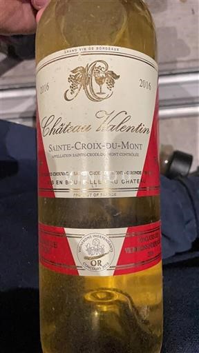 Bordeaux Sainte-Croix-Du-Mont Château Valentin 2016