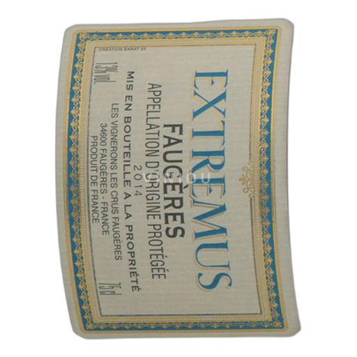 Vin Rouge sec Extremus Cave De Faugères 2003 France Languedoc Faugères AOC