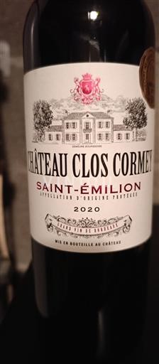 Bordeaux Saint-Émilion Château Clos Cormey 2020