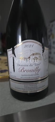 Vin Rouge sec Domaine Tane 2021 France Beaujolais Brouilly AOC