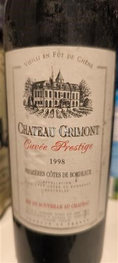 Bordeaux Premières-côtes-de-bordeaux Château Grimont Prestige 1998
