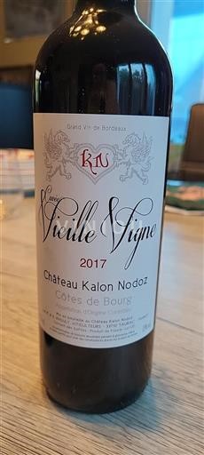 Bordéus Côtes-de-bourg Château Kalon Nodoz Vieille Vigne 2017