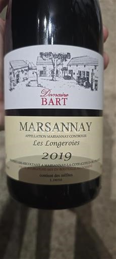 Bourgogne Marsannay Domaine Bart Les Longeroies 2019
