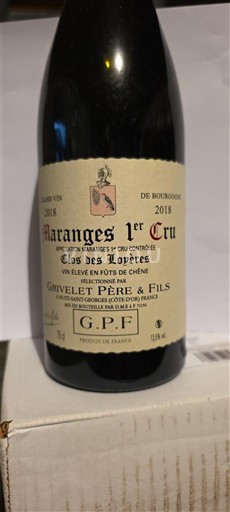 Bourgogne Maranges Premier Cru Grivelet Père & Fils Clos des Loyères 2018