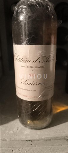 Bordeaux Sauternes Grand Cru Château Arche 2007