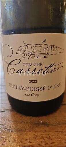 Borgogna Pouilly-fuissé Premier Cru Domaine Carrette Les Crays 2022