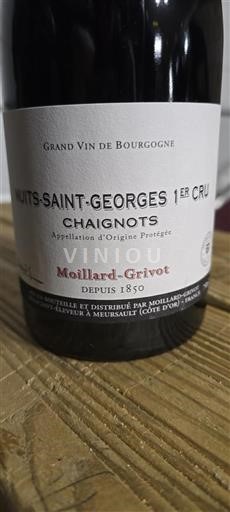 Vin Rouge sec Chaignots Moillard-Grivot 2019 France Bourgogne Nuits-saint-georges AOC Premier Cru