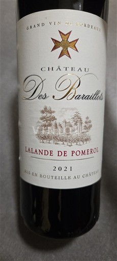 Bordeaux Lalande-de-Pomerol Château Des Baraillots 2021