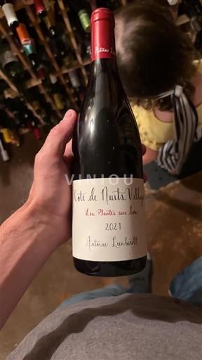 Vin Rouge sec Les Plantes aux bois Domaine Antoine Lienhardt 2021 France Bourgogne Côte de nuits villages AOC