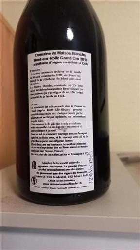 Waadt La Côte AOC Château Maison Blanche Mont-sur-Rolle Grand Cru 2016