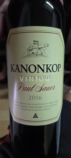 Regione Costiera Stellenbosch Kanonkop Paul Sauer 2016