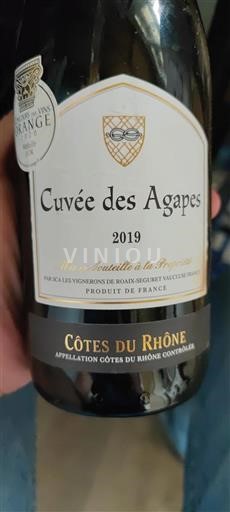 Rhônen laakso Côtes-du-rhône Les Vignerons De Roaix Séguret des Agapes 2019