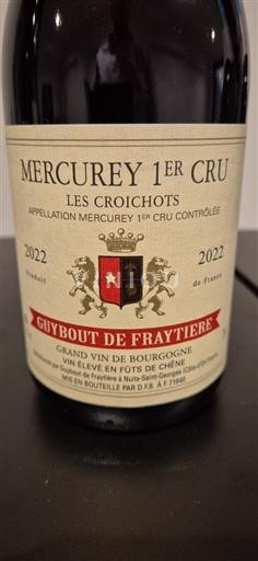 Burgundsko Nespecifikováno Premier Cru Guybout De Fraytiere Les Croichots 2022