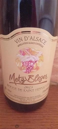 Alsace Metz Bleger Rouge de Saint Hippolyte 2023