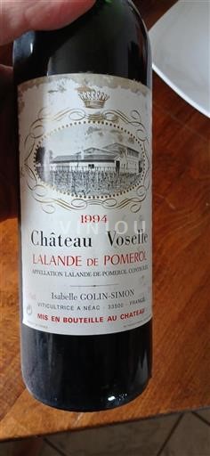 Vin Rouge sec Château Voselle 1994 France Bordeaux Lalande-de-pomerol AOC