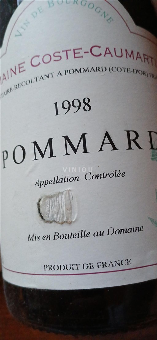 Burgundy Pommard Domaine Coste Caumartin 1998