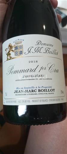 Burgundy Pommard Premier Cru Domaine J.m. Boillot Jarollières 2018