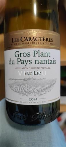 Loire Valley Gros Plant from the Nantes region Les Caractères 2021