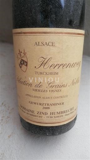 Alsace Zindhumbrecht Herrenweg de Turckheim Sélection de Grains Nobles Vieilles Vignes 2008