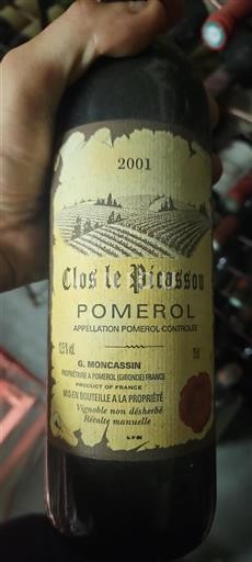 Bordeaux Pomerol Clos Le Picassou 2001