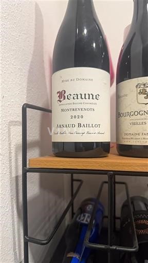 Vin Rouge sec Montrevenots Arnaud Baillot 2020 France Bourgogne Beaune AOC